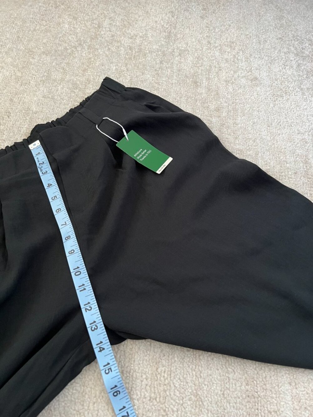 Halara Black Pull On Wide Leg Trousers High Waisted Pleated Pants L Regular NWT - Picture 7 of 10